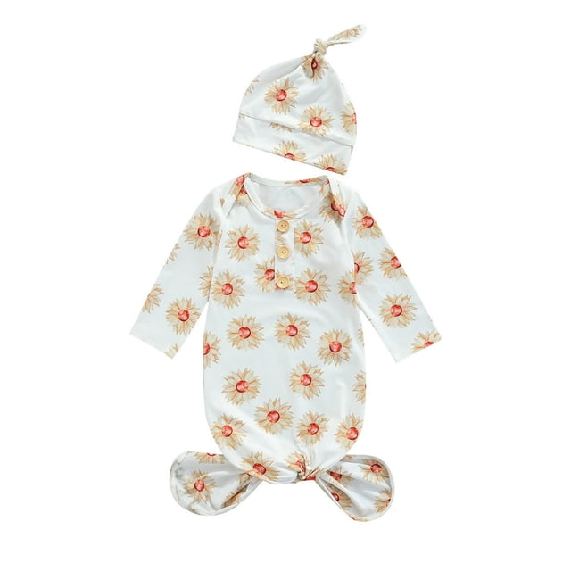MesaSe Kids Cartoon Patterns Print Neck Long Sleeve Sleepwear Cap