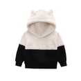 thumbnail image 2 of IROINID Chandail en Molleton pour Tout-Petits Garçons Filles à Capuche Chandail Mignon Chaud en Peluche Veste Bébé, Blanc, 2 of 9