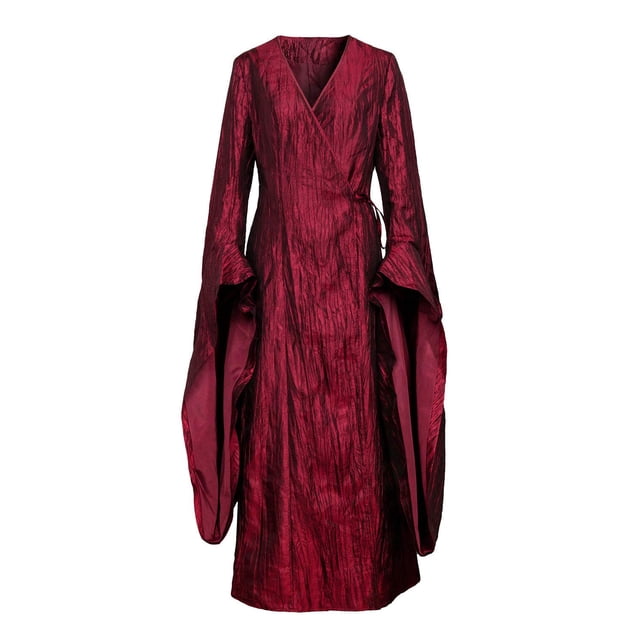 The Red Woman Melisandre Cosplay Costume Renaissance Medieval Maxi Dress Victorian Irish Gothic Retro Gown (Large)