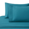 thumbnail image 3 of Marina Decoration Ultra Soft Silky Deep Pocket Solid Rayon from Bamboo Bedding All Season Sheet Set, Teal Color, 3 of 7