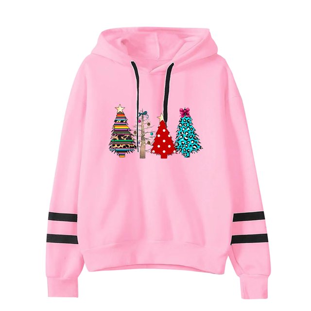 Chandails à Capuchon de Noël pour Femmes en Liquidation Décontractés Unis Chandail à Capuchon de Noël à Manches Longues Hauts