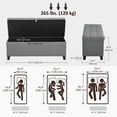 thumbnail image 3 of HOMCOM Storage Ottoman Bench, 47 Inches Linen Storage Chest, Dark Grey, 3 of 10