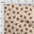 thumbnail image 2 of oneOone Cotton Flex Tan Fabric Floral & Bee Craft Projects Decor Fabric Printed By The Yard 40 Inch Wide, 2 of 5