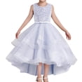 thumbnail image 2 of Kcodviy Robe de Demoiselle d'Honneur Enfant Tout-Petit Sans Manches Filles Élégante en Dentelle Robe de Baptême Fille Robe de Mariage Robes de Fête, 2 of 5
