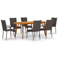 thumbnail image 3 of vidaXL Patio Lounge Set 10 Piece Sectional Sofa with Cushions Solid Wood Pine, 3 of 5