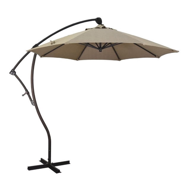California Umbrella Parasol Déporté de 9 Pieds en Tressage Sésame