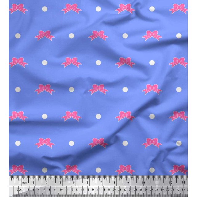 Soimoi Poly Georgette Fabric Dot & Floral Fabric Prints by Yard 52 Inch Wide