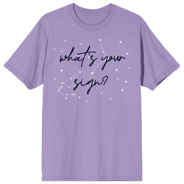 Celestial Tropics What's Your Sign? Men's Blue Fog Crew Neck Short Sleeve Graphic Tee-Small