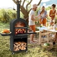 thumbnail image 2 of Costway Four à Pizza d'Extérieur, Four à Pizza au Feu de Bois avec Housse de Protection, Pierre à Pizza de 12 Pouces, 2 of 10