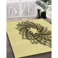 thumbnail image 3 of Ahgly Company Tapis d'Intérieur Lavable à la Machine, Carré, Transitionnel, Jaune Moutarde, Tapis de Zone, 6 Pieds Carré, 3 of 7