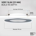 thumbnail image 3 of Projecteurs de Plafond LED IP54, Blanc Chaud 3000K / Ensemble de 3 Projecteurs LED Ronds Extra Plats 7 Watts (7W) / 700 Lumens, Argent, 3 of 5