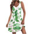 thumbnail image 2 of Ovzne Robes Grande Taille pour Femmes aux Formes Robe Décontractée pour Femmes avec Poches Robe d'Été Bohème de Plage Robe T-Shirts Robe à Col en V Ample Robes Débardeur Robe pour Femmes Imprimée Liquidation, 2 of 7