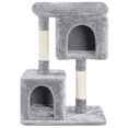 thumbnail image 1 of Yaheetech 33.5" Height Plush Cat Tree with Double Condos and Scratching Posts, Light Gray, 1 of 7