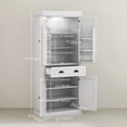thumbnail image 3 of HOMCOM 71" Kitchen Pantry Cabinet with Spice Racks and LED Lights, White, 3 of 10