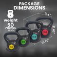 thumbnail image 4 of BalanceFrom Set of 4 Vinyl Kettlebell with 5-, 10-, 15-, and 20-Pound Weights, 4 of 10