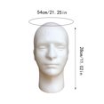 thumbnail image 3 of Man Foam Wig Head Manikin Head Mannequin Wig Display Holder Fixed Pin Hats Hairpieces Stand Rack For Salon White, 3 of 6