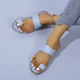 thumbnail image 3 of Women 2025 Casual Adjustable Hook Loop Sandals Summer Open Toe Slides Sandals Flat Sandal, 3 of 5