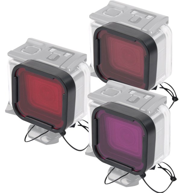 Ensemble de Filtres de Plongée, 3 Pcs Filtre de Plongée Rouge Rose Violet Filterfor Go Pro Hero Installation Sans Effort
