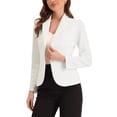 thumbnail image 4 of INSPIRE CHIC Blazer de Travail pour Femme Col à Revers Veste à Manches Longues Blazer de Complet Blanc P, 4 of 6