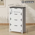 thumbnail image 3 of HOMCOM 4 Drawer File Cabinet Lateral Filing Cabinet for Home Office, White, 3 of 10