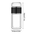 thumbnail image 2 of Bouteille en Verre Infuseur à Thé Isolée à Double Paroi / Filtre en Acier Inoxydable 304 / Verre Borosilicaté Résistant à la Chaleur et au Froid / Conception Étanche / Tasse d'Infusion Portable de 16 Oz pour Boissons Chaudes/froides, 2 of 2