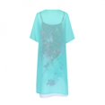 thumbnail image 4 of TopLLC Womens Summer Dresses Ensemble Deux Pièces à Imprimé Floral Flowy Chiffon Dress Grande Taille Col Rond Sans Manches Dress Invité de Mariage, 4 of 5