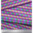thumbnail image 3 of Soimoi Purple Georgette Viscose Fabric Diamond Geometric Print Fabric by the Yard 42 Inch Wide, 3 of 5