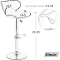 thumbnail image 3 of Bar Stools Counter Height Adjustable Bar Chairs With Back Barstools Set of 2 PU Leather Swivel Bar Stool Kitchen Counter Stools Dining Chairs, 3 of 7