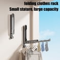 thumbnail image 4 of Porte-serviettes de Porte Pliable avec Ventouses / Étendoir en Fer Résistant à la Rouille pour Salle de Bain / Cintre Rétractable Gain de Place pour Serviettes et Vêtements, 4 of 6