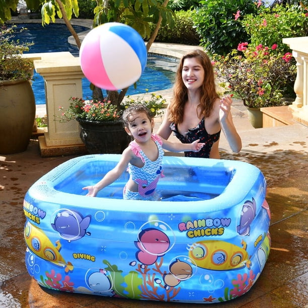 Piscine gonflable piscine pour enfants rectangulaire famille Piscine Pataugeoire épaissie Salon