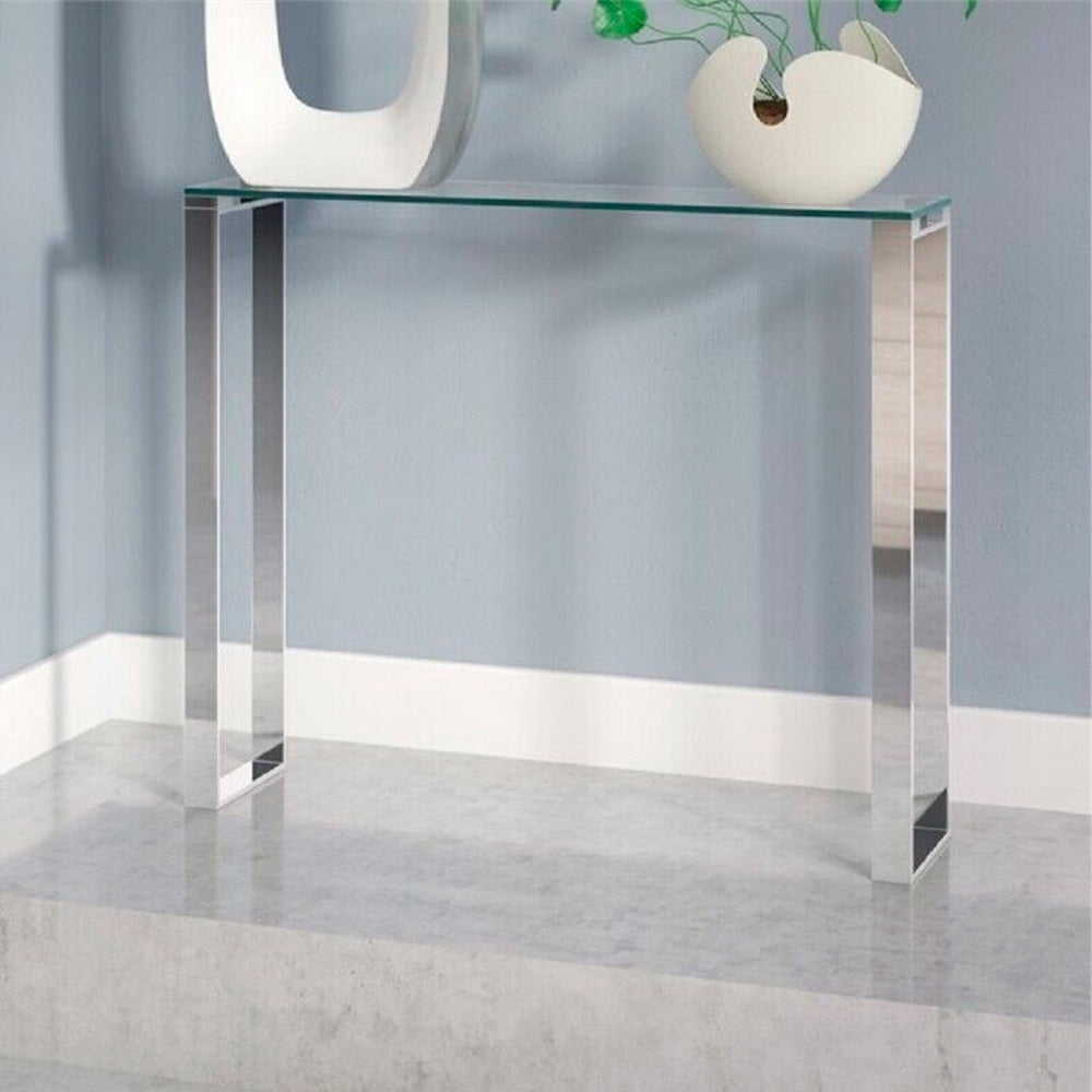 Heavenly Collections Console Moyenne en Verre pour Entrée et Salon, Largeur 36 Pouces, Style Moderne