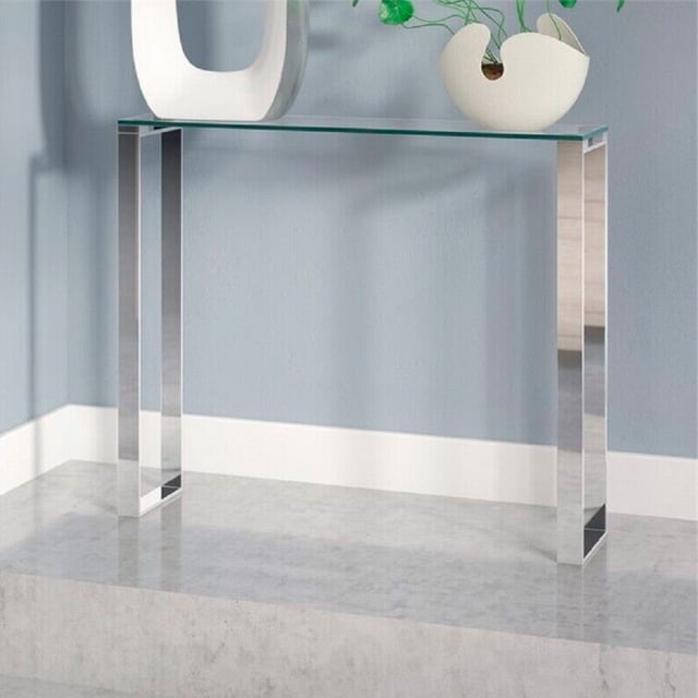 Heavenly Collections Console Moyenne en Verre pour Entrée et Salon, Largeur 36 Pouces, Style Moderne