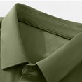 thumbnail image 4 of SROBPTY Haut d'Été pour Homme, Chemises à Manches Courtes pour Hommes, Chemise à Manches Courtes de Bureau pour Homme à la Mode, Course, Décontractée, Couleur Unie, Chemise à Col à Revers à Manches Courtes Vert Armée, TTG, 4 of 4