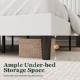 thumbnail image 4 of Amolife Full Size Velvet Upholstered Bed with Wingback Headboard, Off-white, 4 of 9