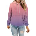 thumbnail image 3 of Sentmoon Hoodie for Women Long Sleeve Loose Plus Size Sweat Shirt Gradient Color with Pocket Drawstring Clothes Women Winter Trendy for Bookstore Visit L, 3 of 6