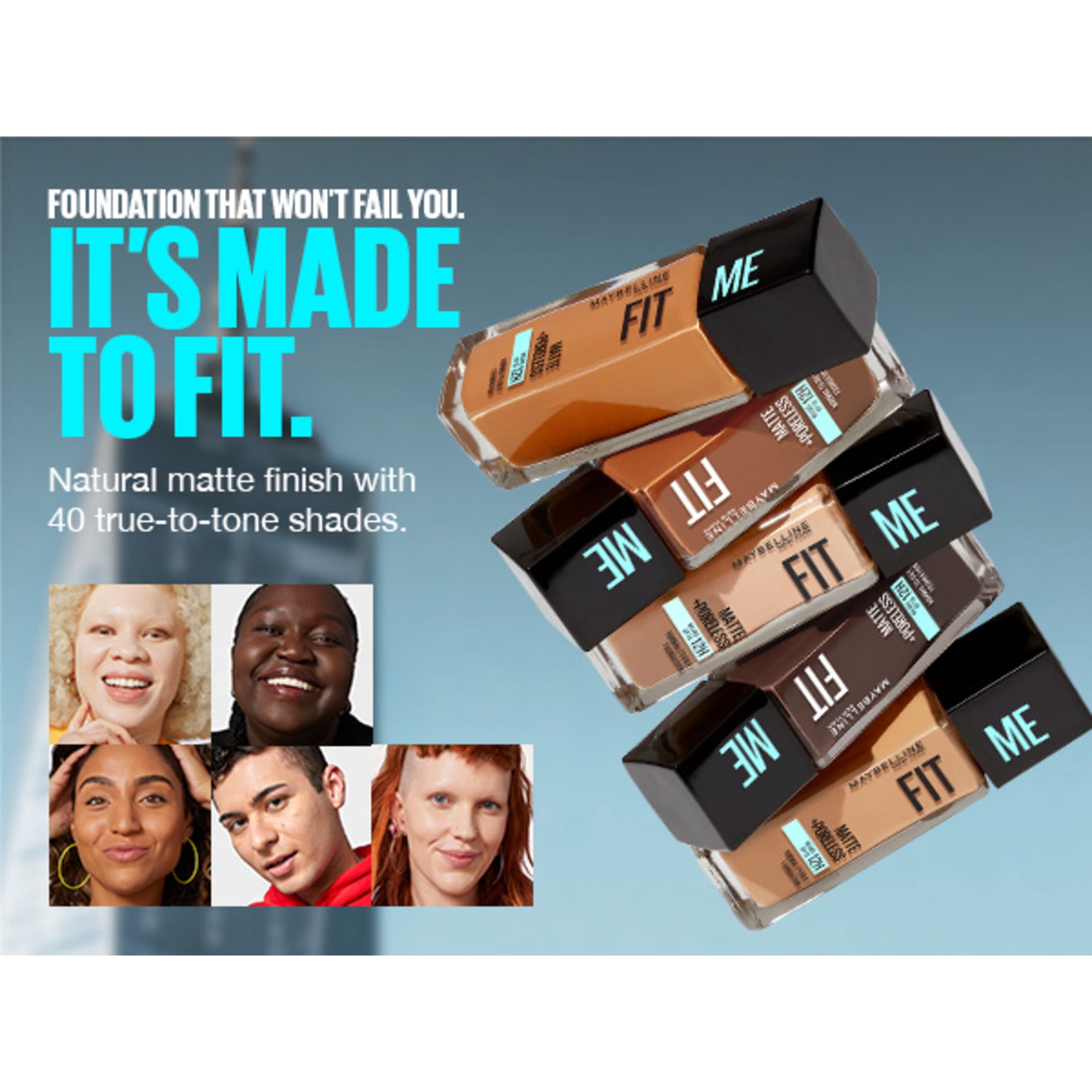 Maybelline New York Fit Me Mat + Sans Pores Fond de Teint Maquillage
