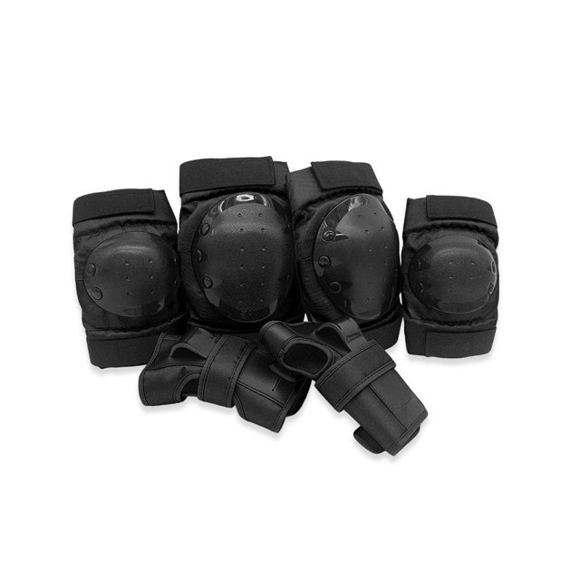 serony 6 Pcs/ensemble Genouillère Portable Sangle Ajustable Coudières Cyclisme Patinage à Roulettes Protection Protège-Taille Protecteur Noir m