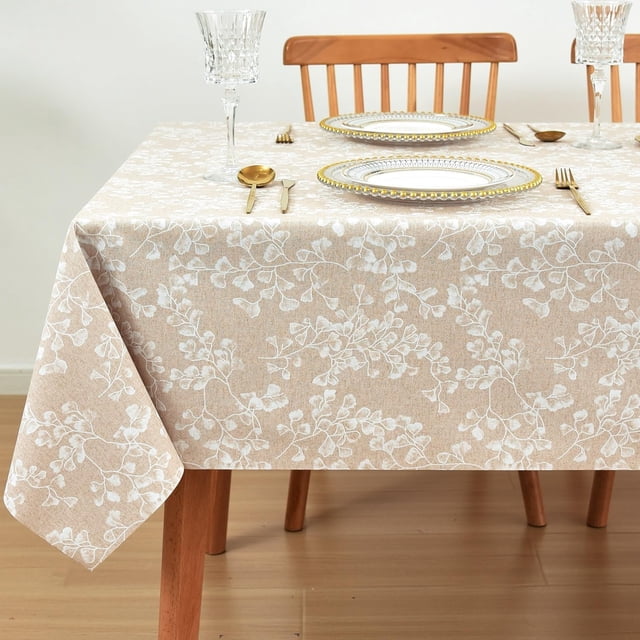 Fall Sunflower Vinyl Tablecloth Rectangle Plastic PVC Oilcloth Tablecloths Wipeable Table Cloth Cover for Foot Folding Tables Kitchen Dining Room Table Crafting x