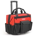 thumbnail image 1 of TOPEX 19 Inch Rolling Tool Bag, Tool bag with Wheels, 19 Functional Pockets Tool Organiser, Roomy Storage Tool Tote Bag with Adjustable Telescoping Handle, 1 of 12