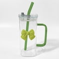thumbnail image 2 of Glass Sports Water Bottle 1Pcs 400ml Glass Water Cup With Handle Lid Glass Straw and Detachable Butterfly Decoration for Iced Tea or Water JASKFLY, 2 of 9