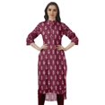 thumbnail image 1 of Moomaya Kurti en Coton à Col Mandarin pour Femmes, Longueur Genou, Imprimées, Robes Grande Taille, 1 of 6