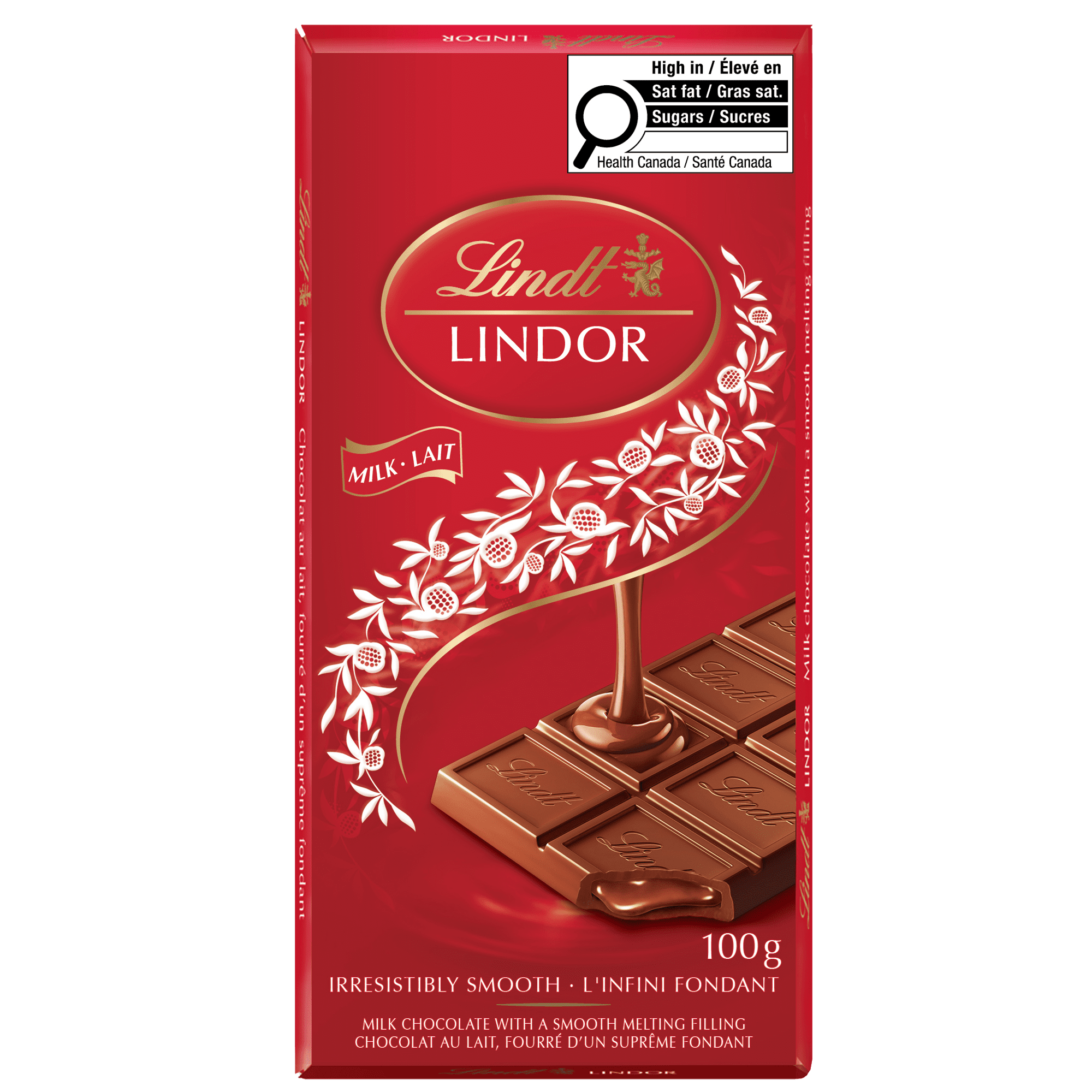 Chocolat au lait LINDOR de Lindt – Barre (100 g)