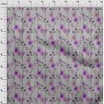 thumbnail image 4 of oneOone Tissu Popeline de Coton Violet Floral Rétro Matériel de Robe Tissu Imprimé Tissu au Mètre 56 Pouces de Large, 4 of 5