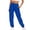 Blue, variant on Ladies Solid Color Drawstring Elastic Waist Casual Loose Foot Sweatpants Stretchy Waist Track Pants Zipper Womens Sports Pants Womens Casual Drawstring Pants Yoga Pants Elastic Pants Women