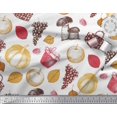 thumbnail image 2 of Soimoi Rayon Fabric Mushroom,Grapes & Fresh Print Sewing Fabric Yard 56 Inch Wide, 2 of 3