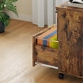 thumbnail image 3 of BeesClover File Cabinet with Lock, Mobile Wood Filing Cabinet for Home Office, Under Desk Storage Organizer with Wheels, 3 of 5