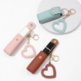 thumbnail image 4 of PU Leather Lipstick Case Keychain, Portable Lip Balm Holder with Clip, Travel Makeup Storage Case, 4 of 7