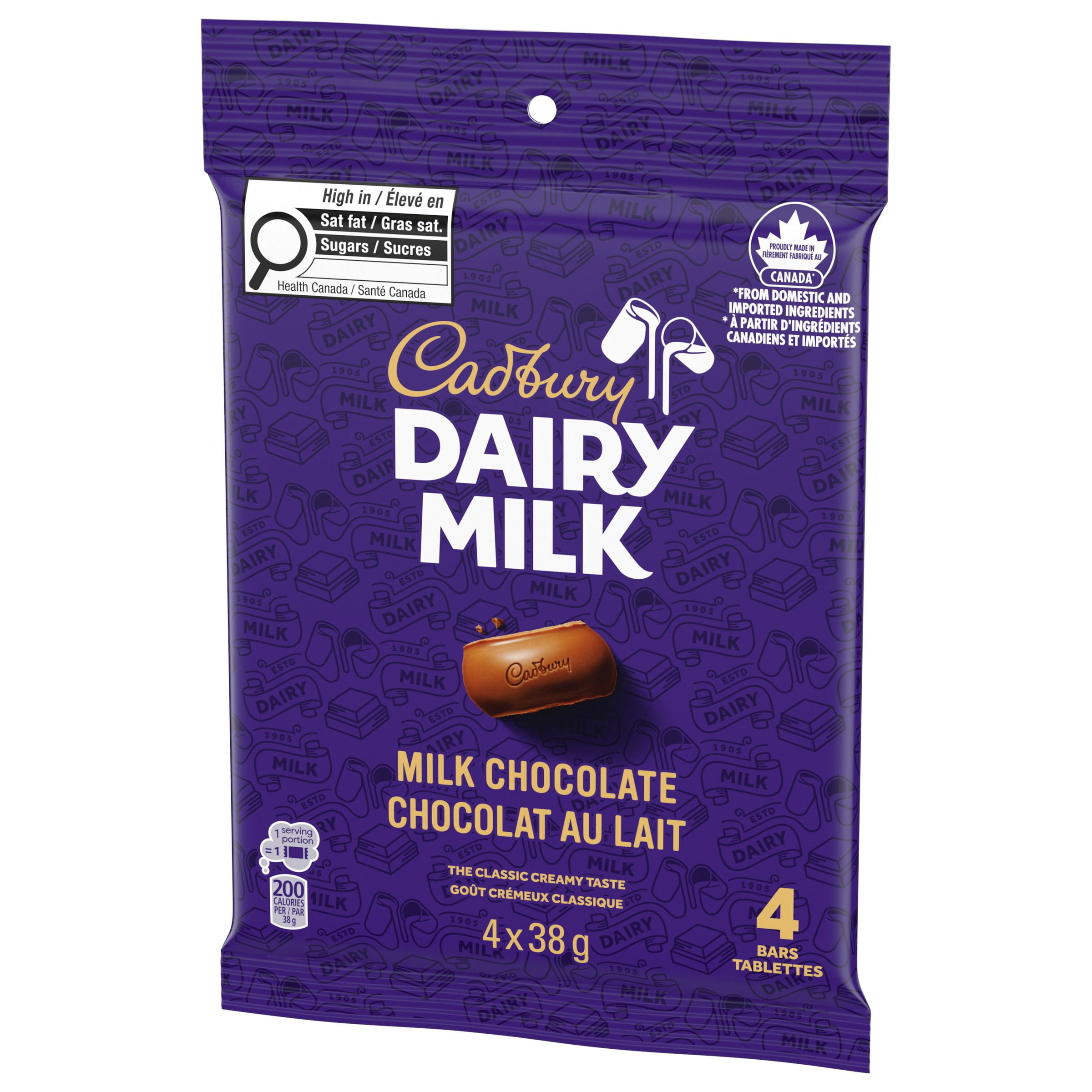 CADBURY DAIRY MILK, Tablettes de Chocolat au Lait, Lot de 4