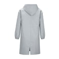 thumbnail image 4 of Women‘s Plus Size Solid Color Button Pocket Recreational Hooded Long Sleeve Windbreaker Coat Tops, 4 of 4