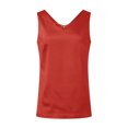 thumbnail image 4 of GDREDA Hauts Courts de Festival d'Été pour Femmes Débardeur en Satin à Bretelles Débardeur Basique d'Été Chemise Décontractée à Col en V Sans Manches Blouses Débardeurs et Camisoles pour Femmes Rouge,P, 4 of 4